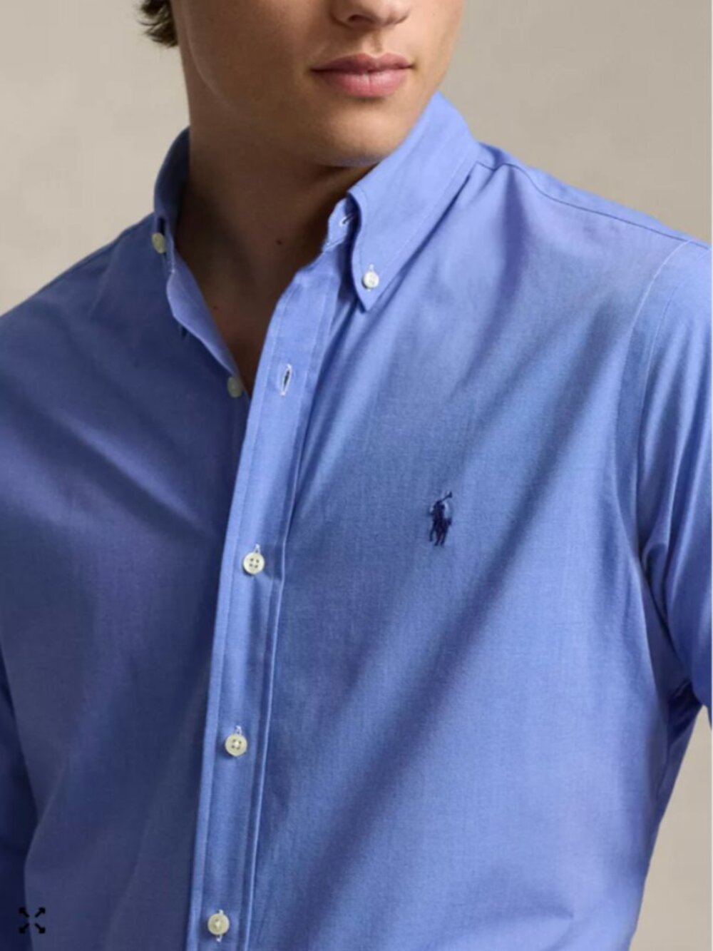 Polo Ralph Lauren Mens Long Sleeve Dress Shirt Classic Fit Blue 17.5; 32/33